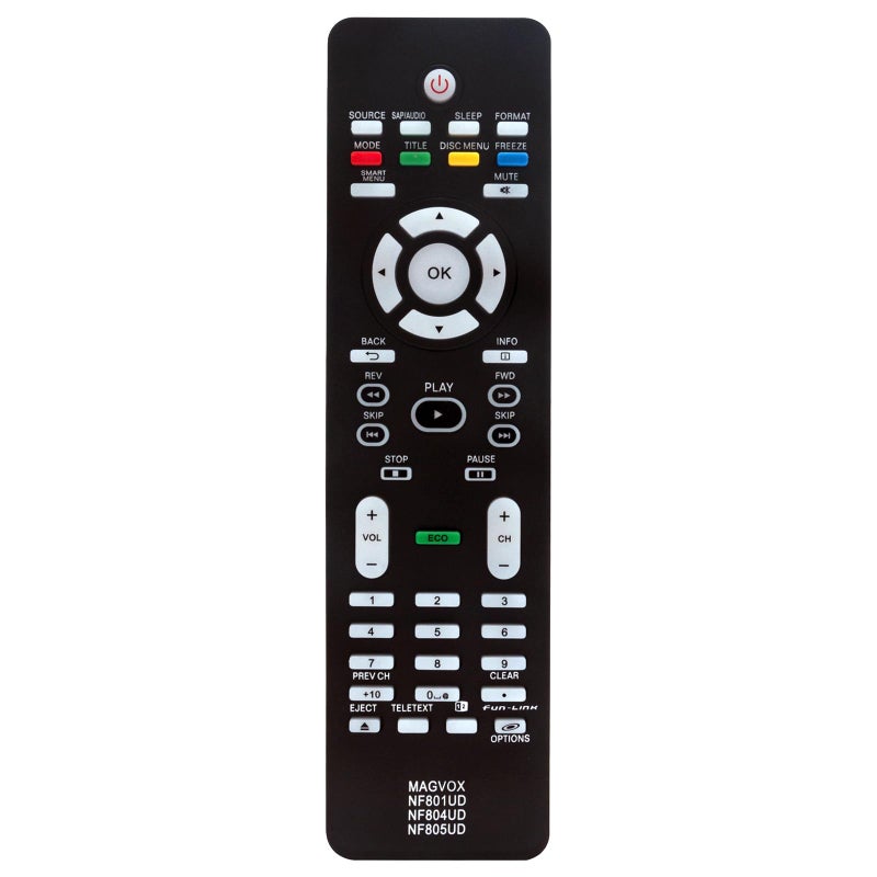 Vinabty New NF801UD NF804UD NF805UD Replace Remote fit for Magnavox TV 32MF330B 40MF430B 46MF401B 46MF440B 40MF401B/F7 22ME601B/F7 26MF301B/F7 19MF301B/F7 19ME601B/F7 37MF301BF7 32MF301B 19MD301B 19MD350B/F7 - Image 1